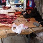 Pas trop de clients à la boucherie tibetaine!