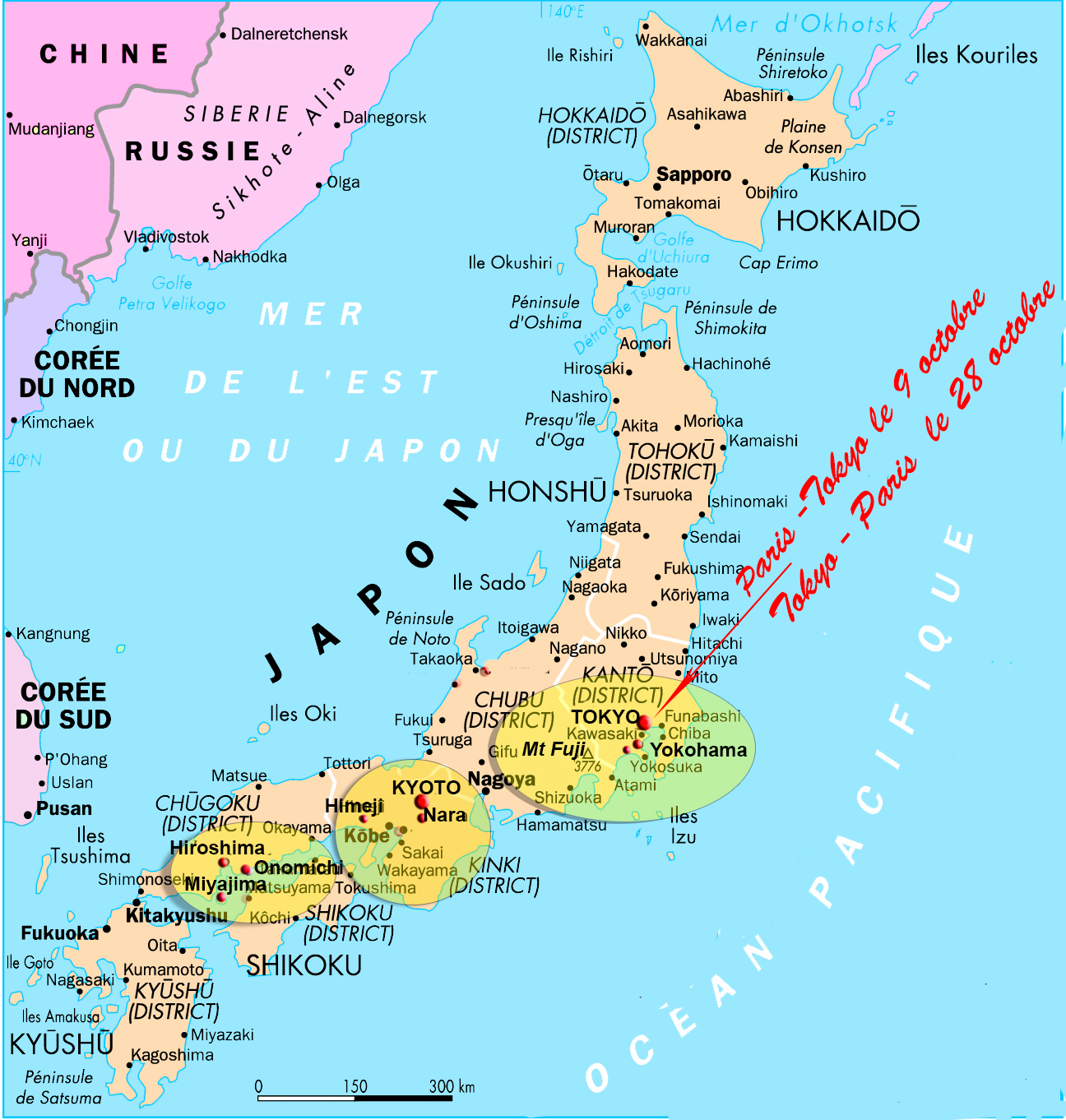carte gilanik JAPON trajet réalisé