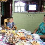 Thé d'accueil en famille (avec viande de mouton!)