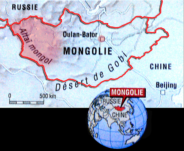 carte mongolie et region