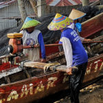 Pêcheurs à Sumatra Ouest